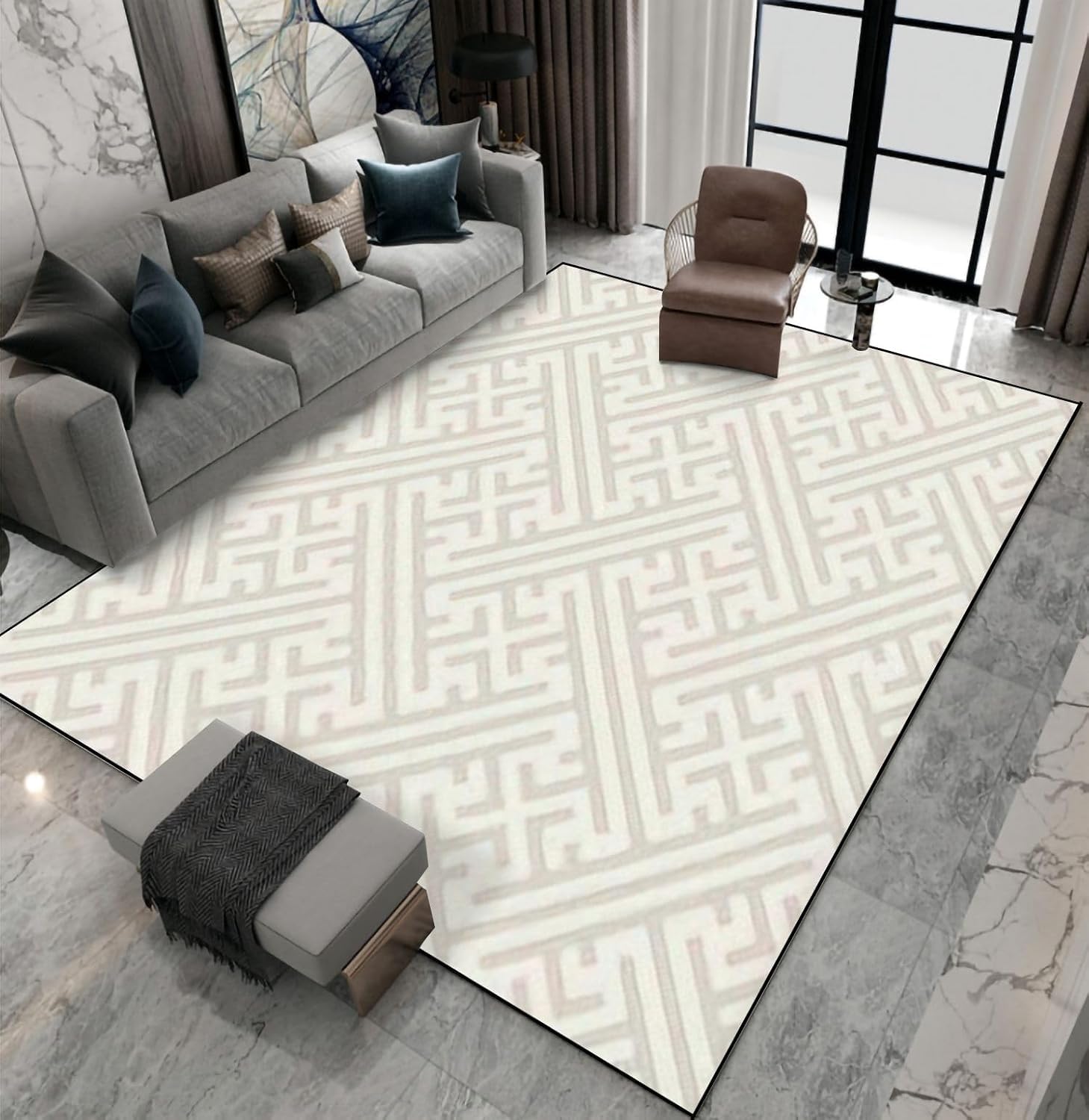 Tapis chambre enfants abstrait 3D pour créer un espace de jeu sécurisé