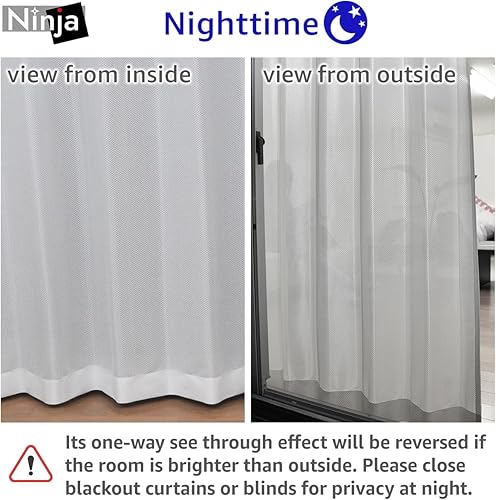Miniatura 3 de KURENAI hecha a medida Cortina de encaje de privacidad transparente de una sola vía Ninja, fabricada en Japón, 1 panel semitransparente con bloqueo