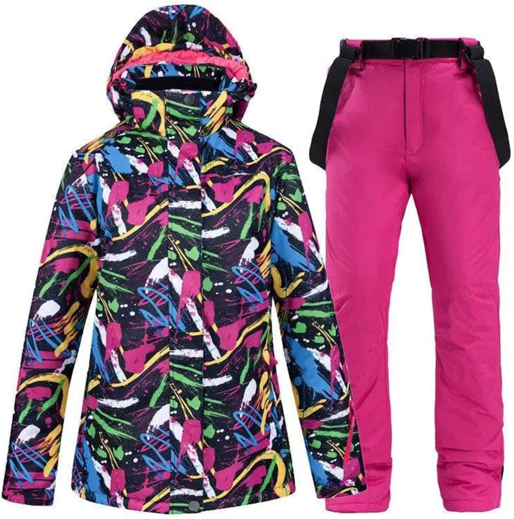 Women Snow Wear Suit Sets Snowboard Clothing Waterproof Winter Costume Ski Jacket And Strap Pant