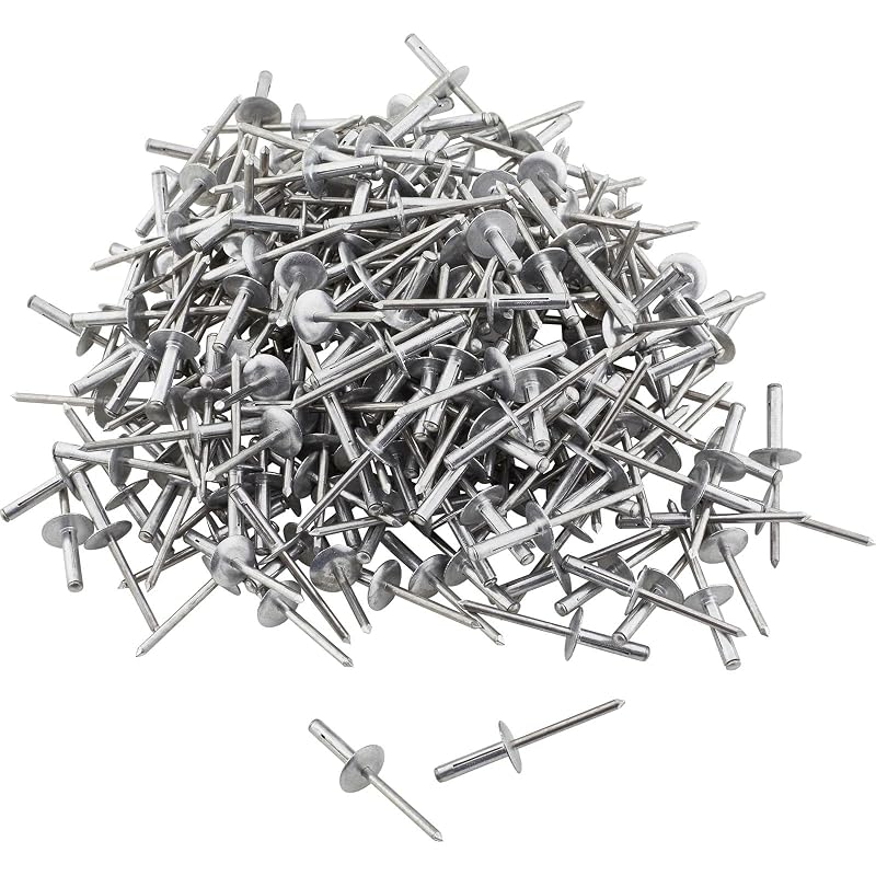 Rebite cego de cabeça expansiva Speedway Motors, alumínio, 4,8 mm, cabeça de 15,9 mm, faixa de fixação de 0 a 9,5 mm, acabamento natural, caixa com 250