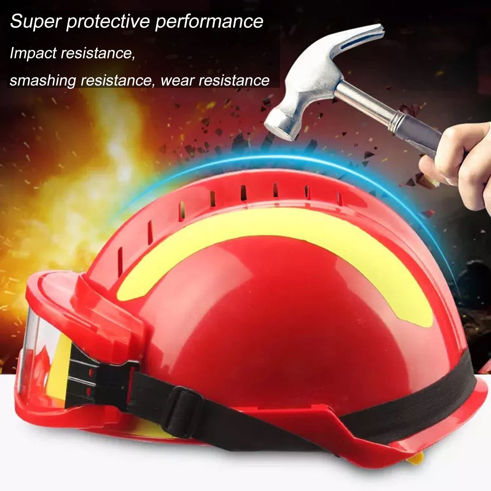Hełm ochronny Kask roboczy, narzędzie awaryjne Lekki hełm roboczy z latarką czołową i goglami, ochronny hełm ochronny z otworami wentylacyjnymi i regulowaną opaską na głowę