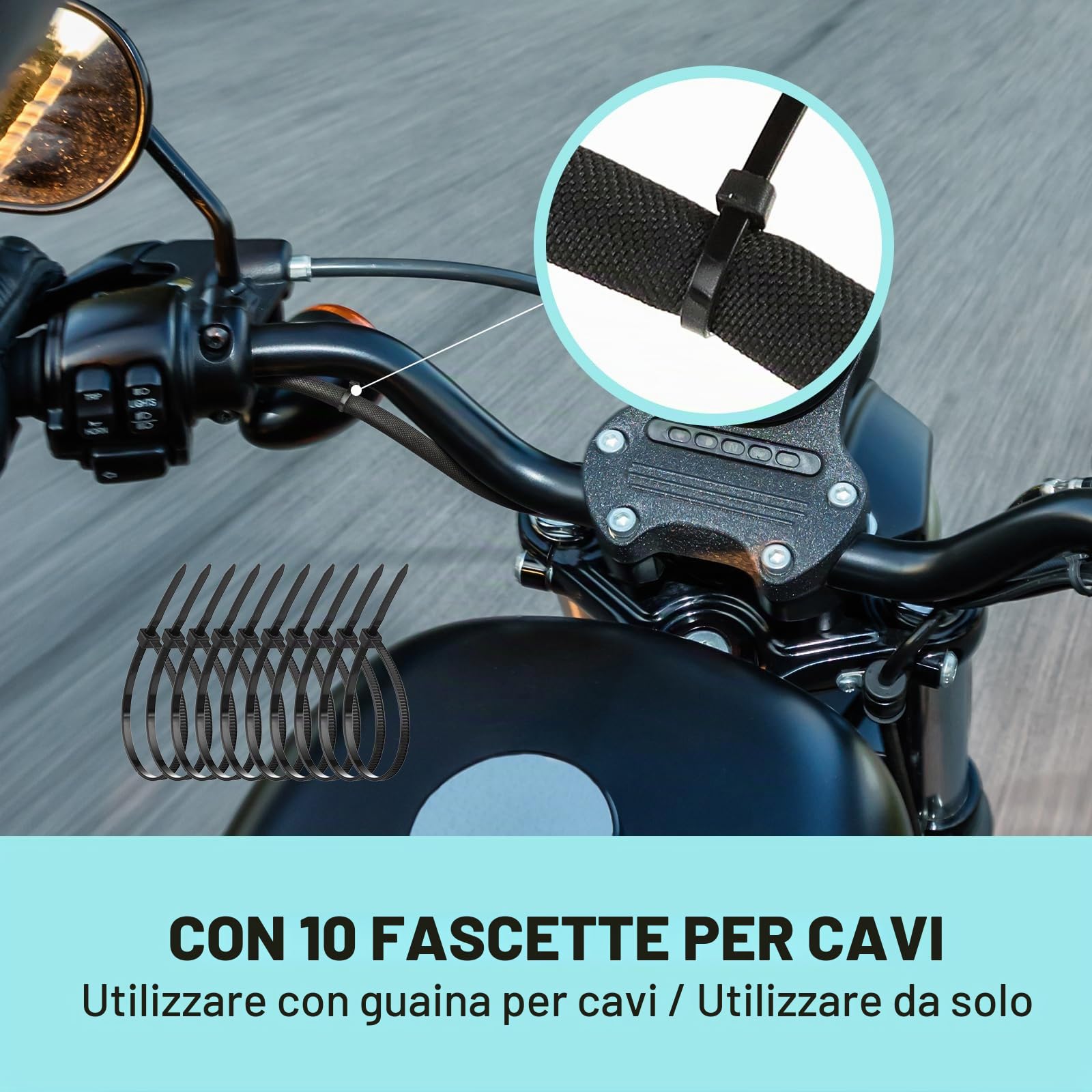 AGPTEK Guaina per Cavi Autorichiudente, Rivestimento Flessibile in Tessuto per Fili Elettrici, Organizzazione Cavi per Scrivania, TV, PC – Protezione da Cani e Gatti, 13mm-3m