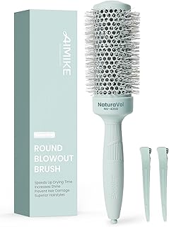 AIMIKE NaturaVol Round Brush for Blow Out, Round Hair Brush Nano Thermal Ceramic & Ionic Tech, for Blow Drying & Salon-like Styling at-home, Maximum Volume Shine -2.5”Overall Dia for Med Length Hair