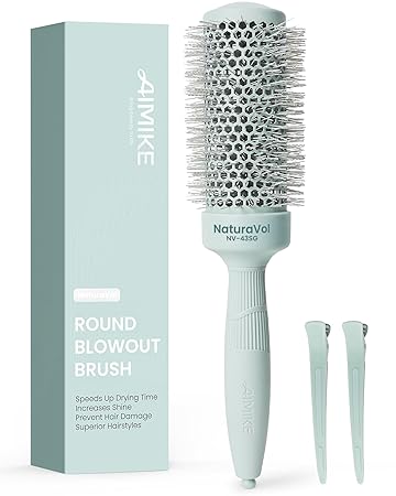 AIMIKE NaturaVol Round Brush for Blow Out, Round Hair Brush