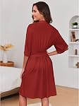 Ekouaer Short Robes for Women Lightweight Kimono Robes Knit Bathrobe Soft Sleepwear with Pockets S-XXL