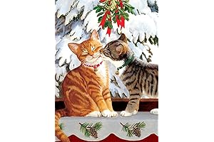 Tree-Free Greetings Kitten-Kiss Xmas Cards 1 Pack of 10 Cats