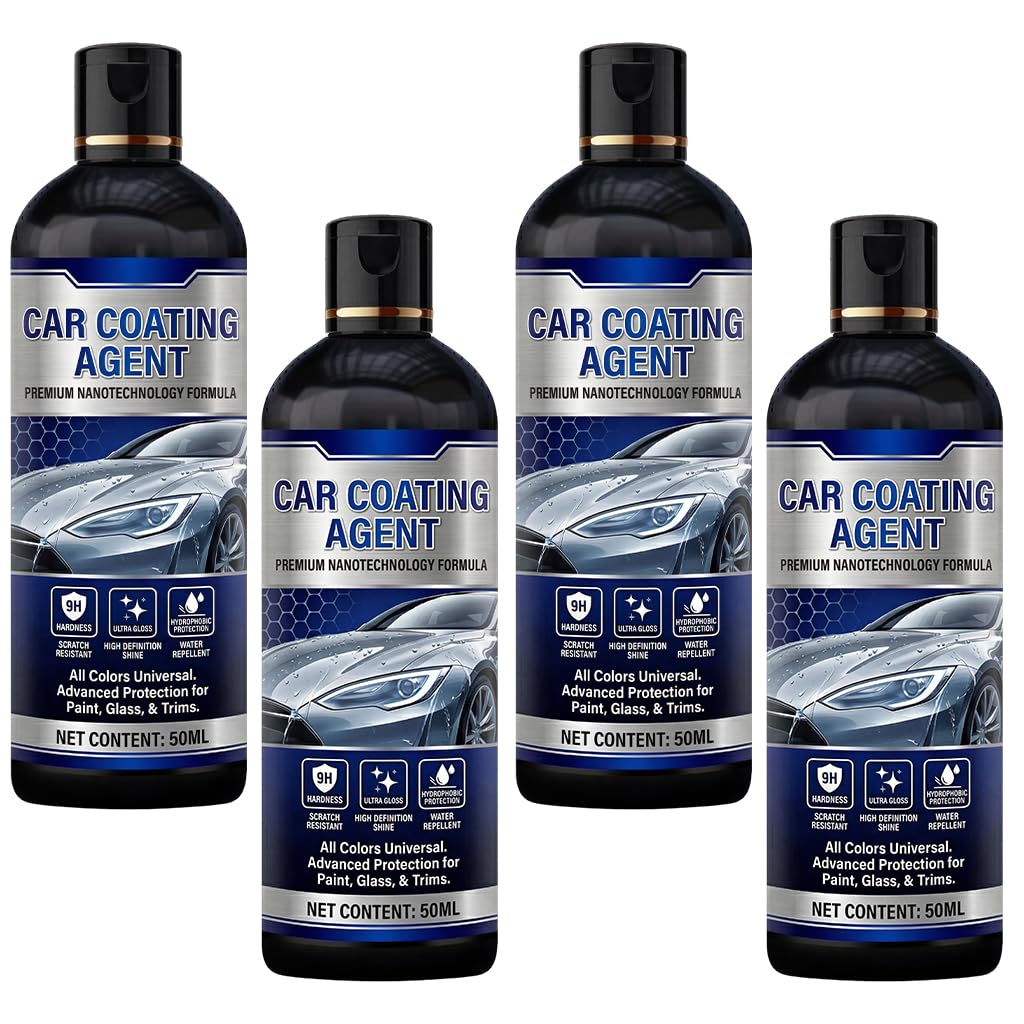 Premium 9H Nano Ceramic Car Coating Agent - Hydrophobic Water Repellent, Scratch Resistant & Ultra Gloss Finish for Paint, Glass & Trims (Pack Of 4)-picture-10