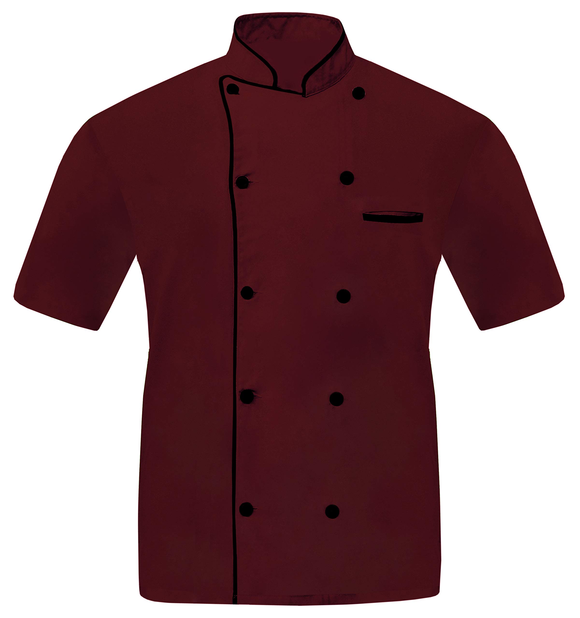 Leorenzo Creation HF-99 Men's Half Sleeves Chef Coat/Jacket Black Piping (Size=XXS-7XL, Multi Color Coat)