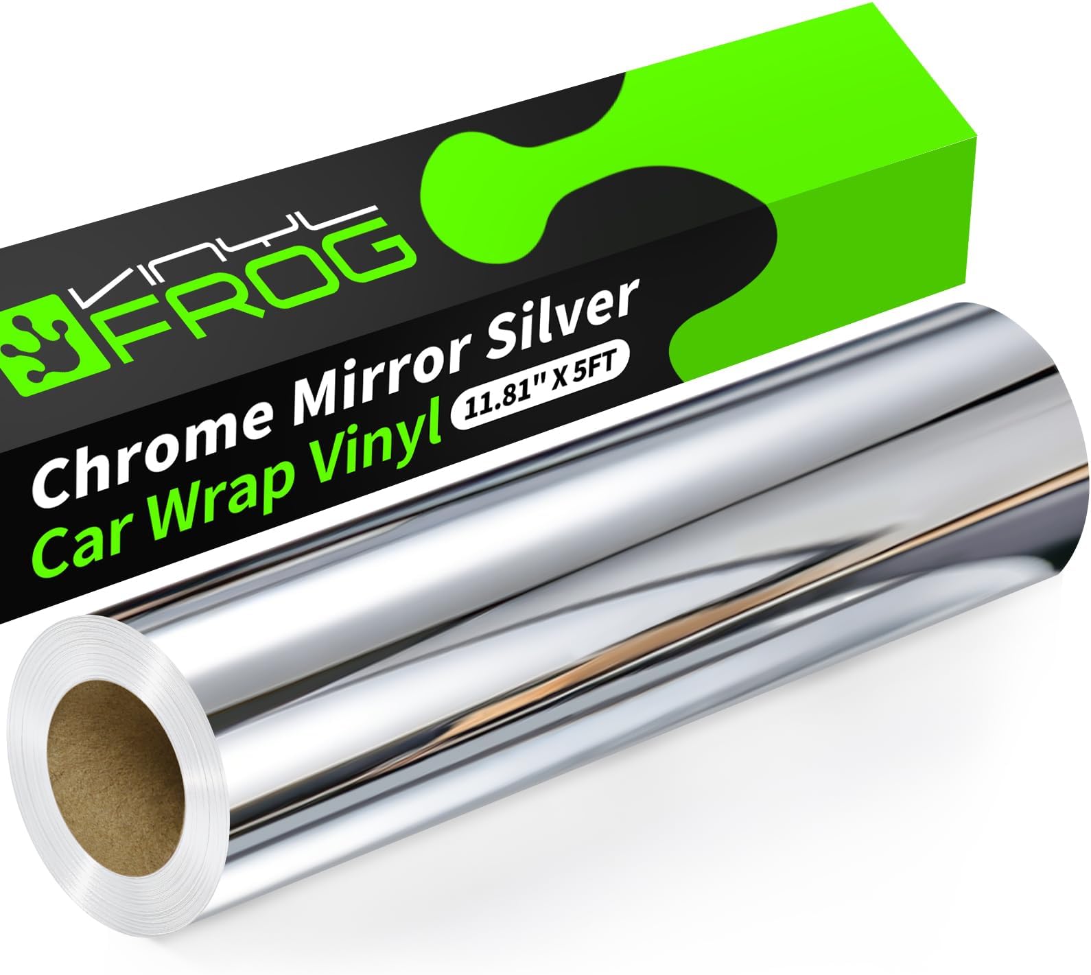 VINYL FROG Car Wrap Chrome Mirror Silver Stretchable Self Adhesive Air Release DIY Decals Decoration 12"x60"