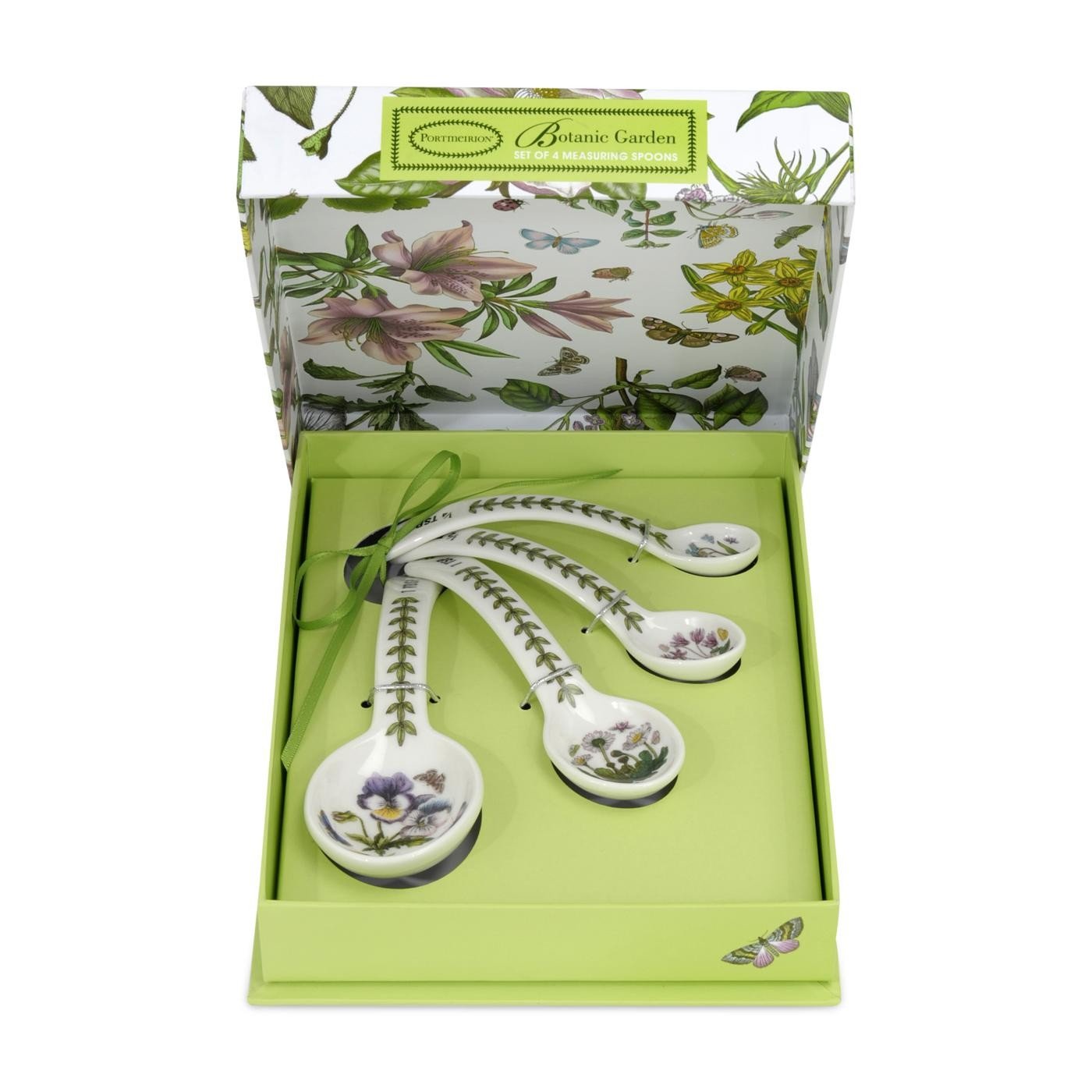 Portmeirion Botanic Garden 4-Piece Measuring Spoon, Porcelain, Multi-Colour, 4.5999999999999996 x 6 x 2.25 cm