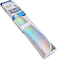 Vista 6 de BDK Parasol plegable de acordeón iridiscente para parabrisas de automóvil, diseño de sirena iridiscente, bloquea los rayos UV, visera solar