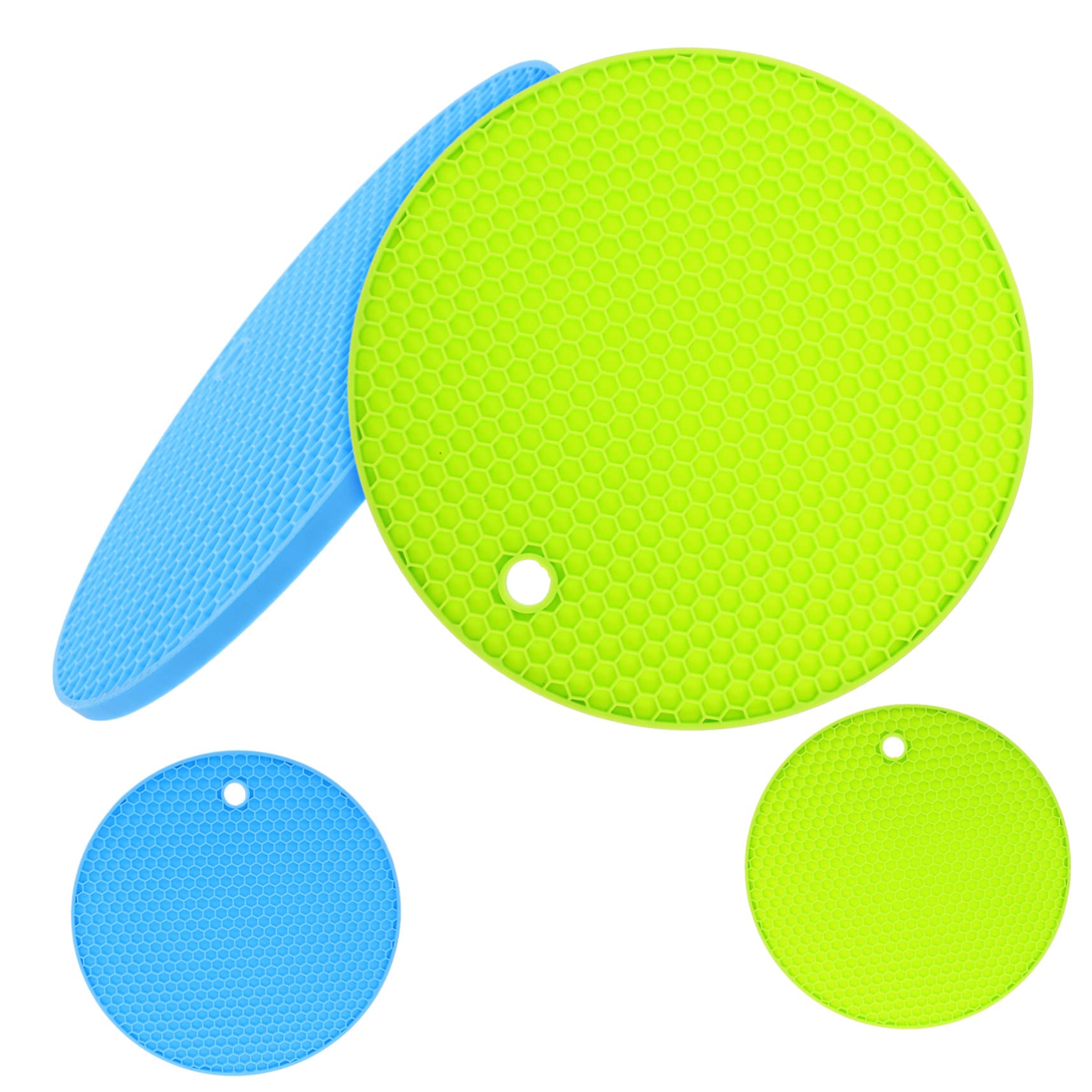 HOLIDYOYO Bottle Opener Clamp Pad Set of 4 Round Silicone Jar Opener Mats Multi-Functional Kitchen Supplies