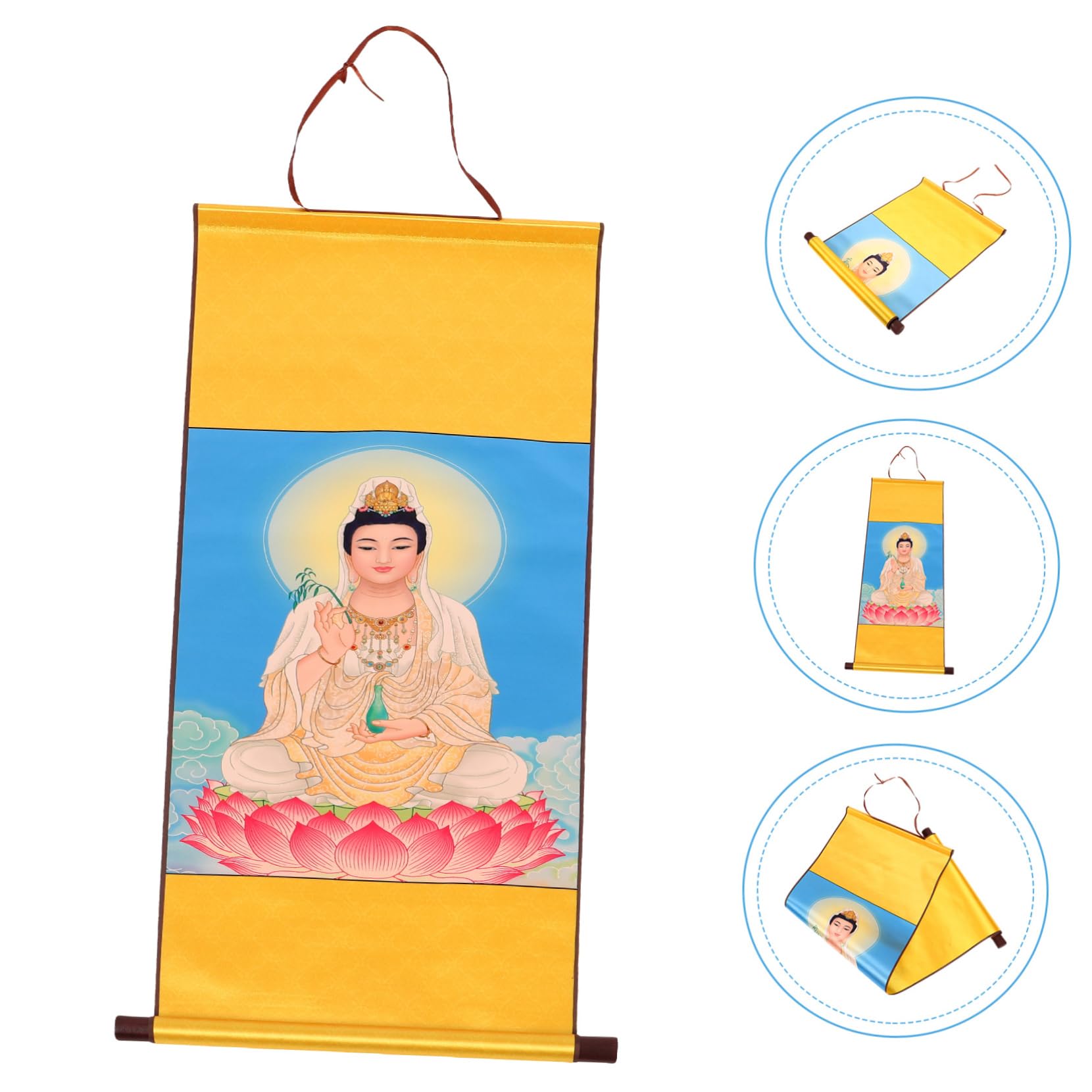 WOFASHPURET Decorative Wall Hanging Buddha Painting Religious Art Wall Decor Home Art