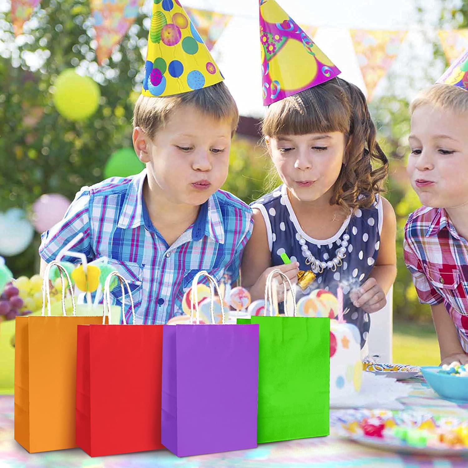Sacchetti Carta Regalo Da 30 Pezzi - 6 Colori, Con Manici, Per Feste E Compleanni - Foto 2