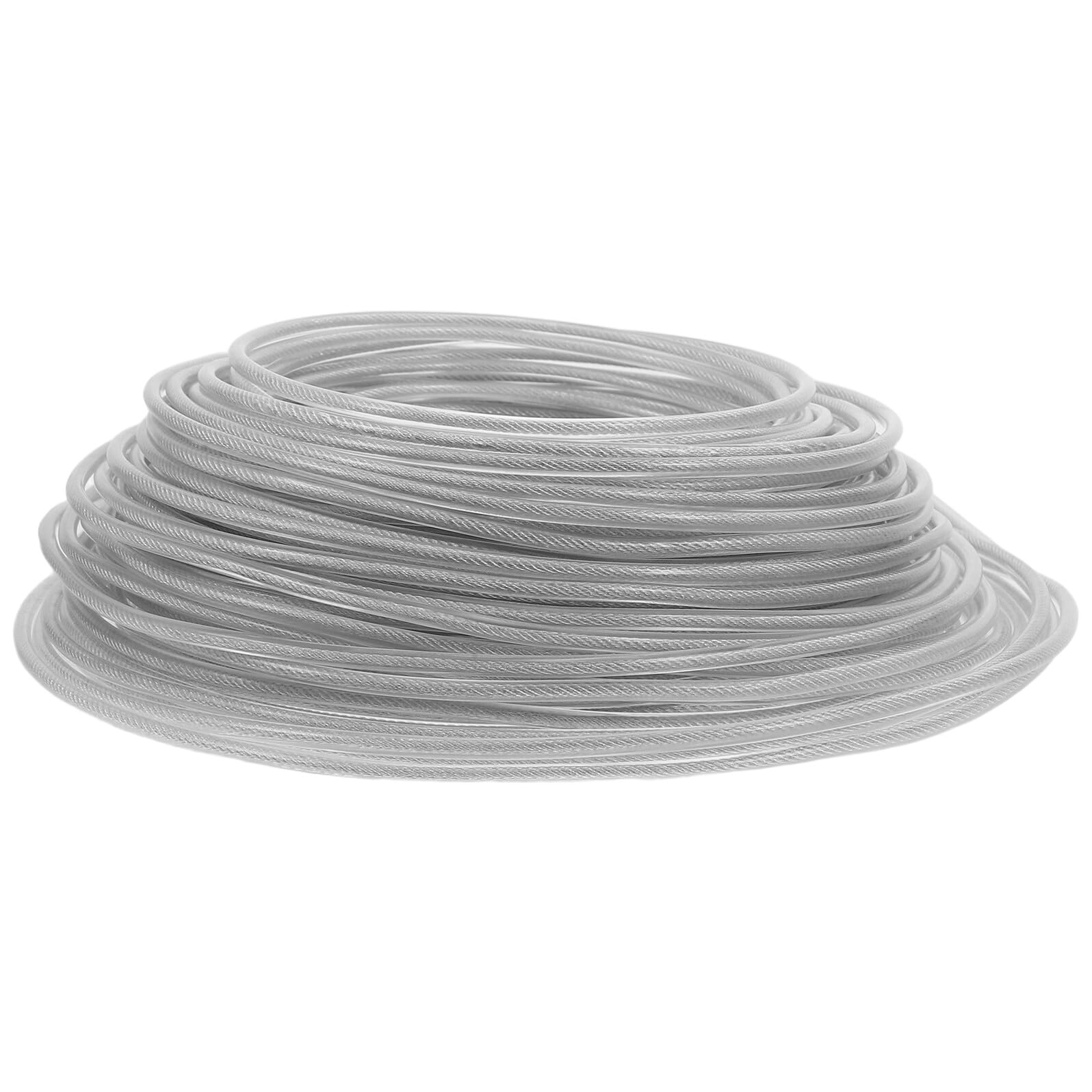 Línea de Corte Redonda de Nailon y Acero para Recortadora de Césped 3 Mm X 40 M, Cuerda de Alta Resistencia para Jardín y Parque, Accesorio Compatible para Desbrozadoras de Hilo