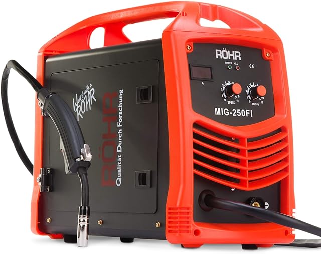 Röhr MIG-250FI 2-in-1 MIG Welder Inverter IGBT Anti-Stick Welding Machine 240V 250Amp Gas Flux Wire AC - Welding Mask & Variety of Accessories Included