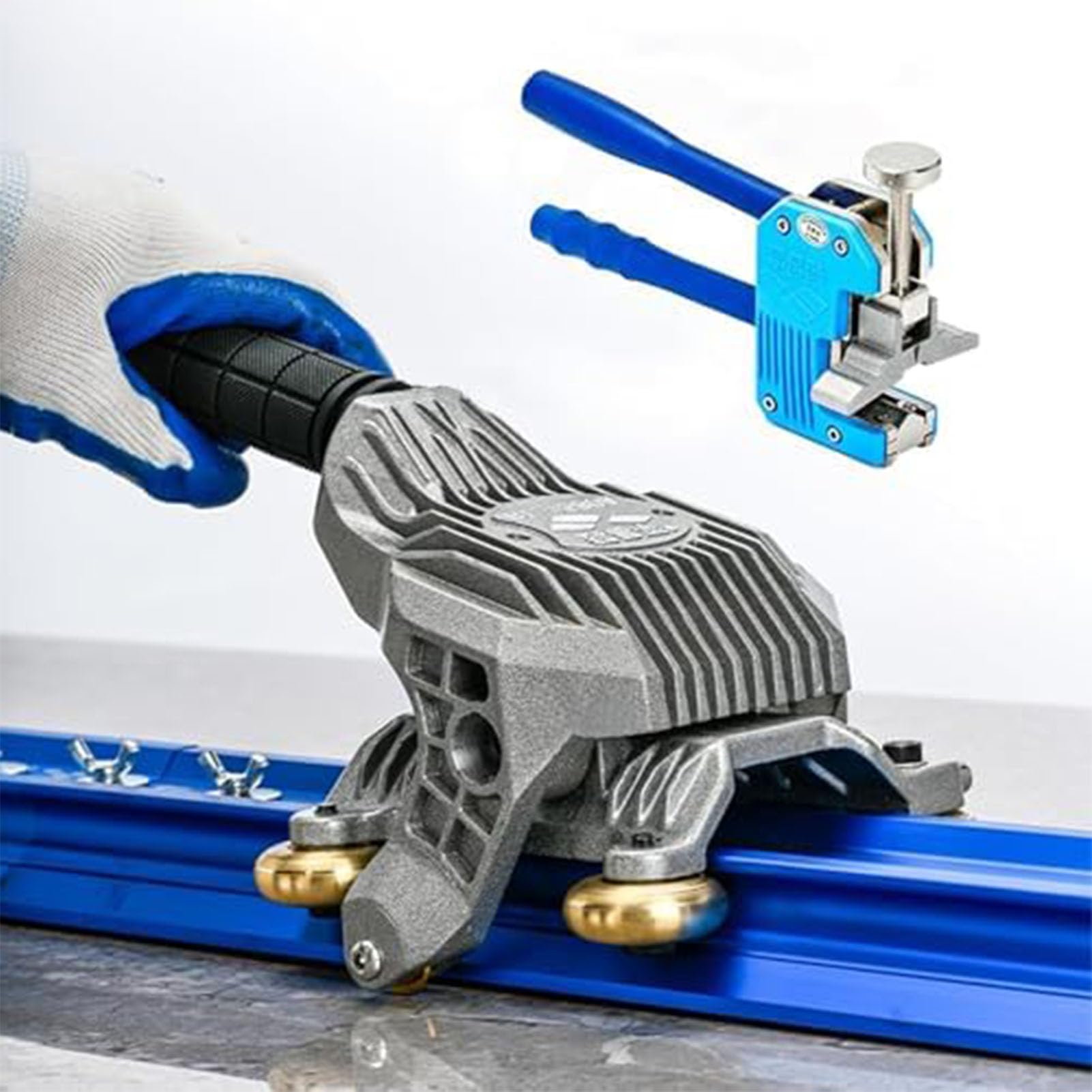 Moubhjd Tile Cutter,Large Format Tile Cutting Machine with Build-in Suction Cups Tile Push Knife Tile plier, Large Format Tile Cutter with Precise and Stable Cutting(Size:2.3m)