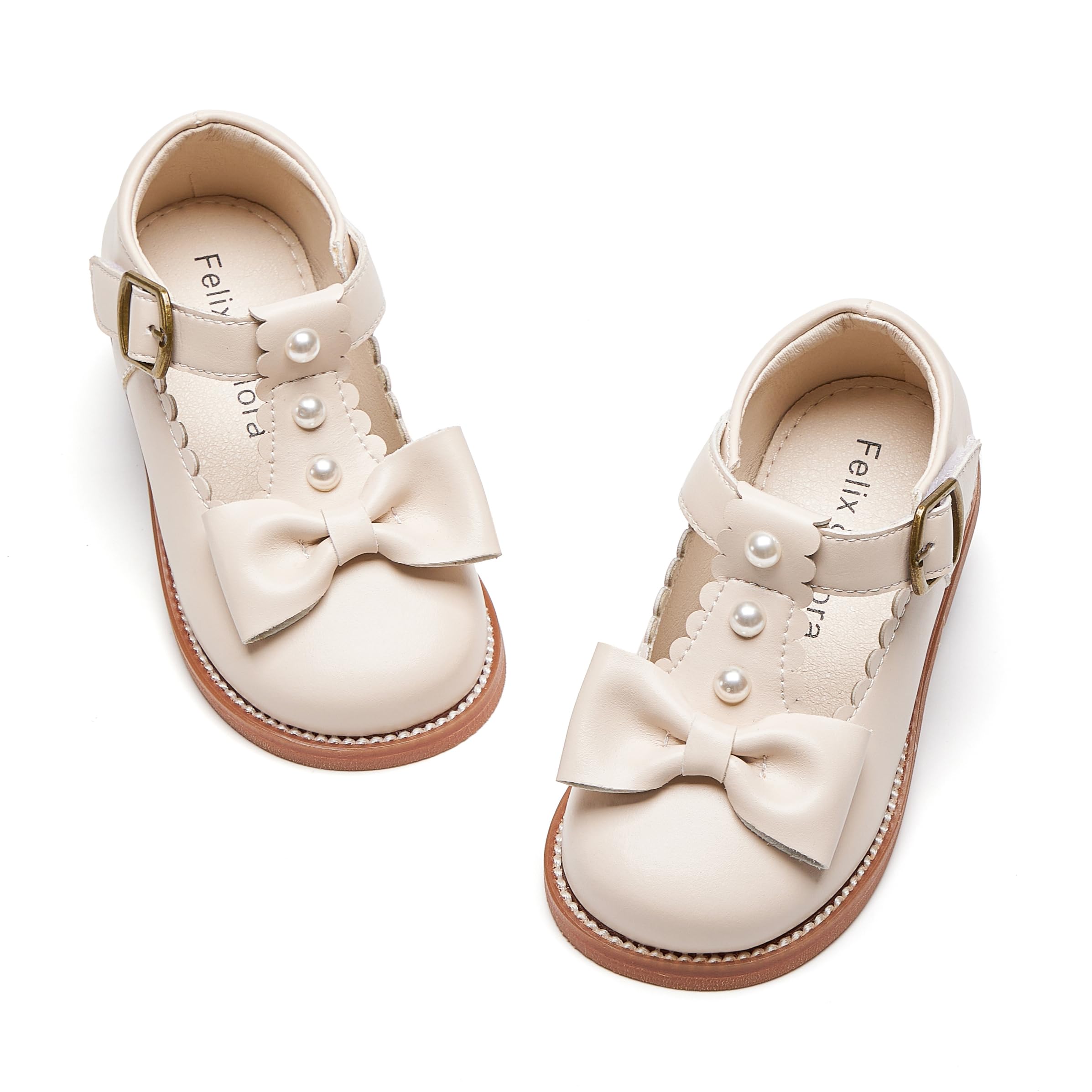 Felix & Flora Toddler Little Girl Princess Dress Shoes-Mary Jane Flats for Girl Party School Shoes