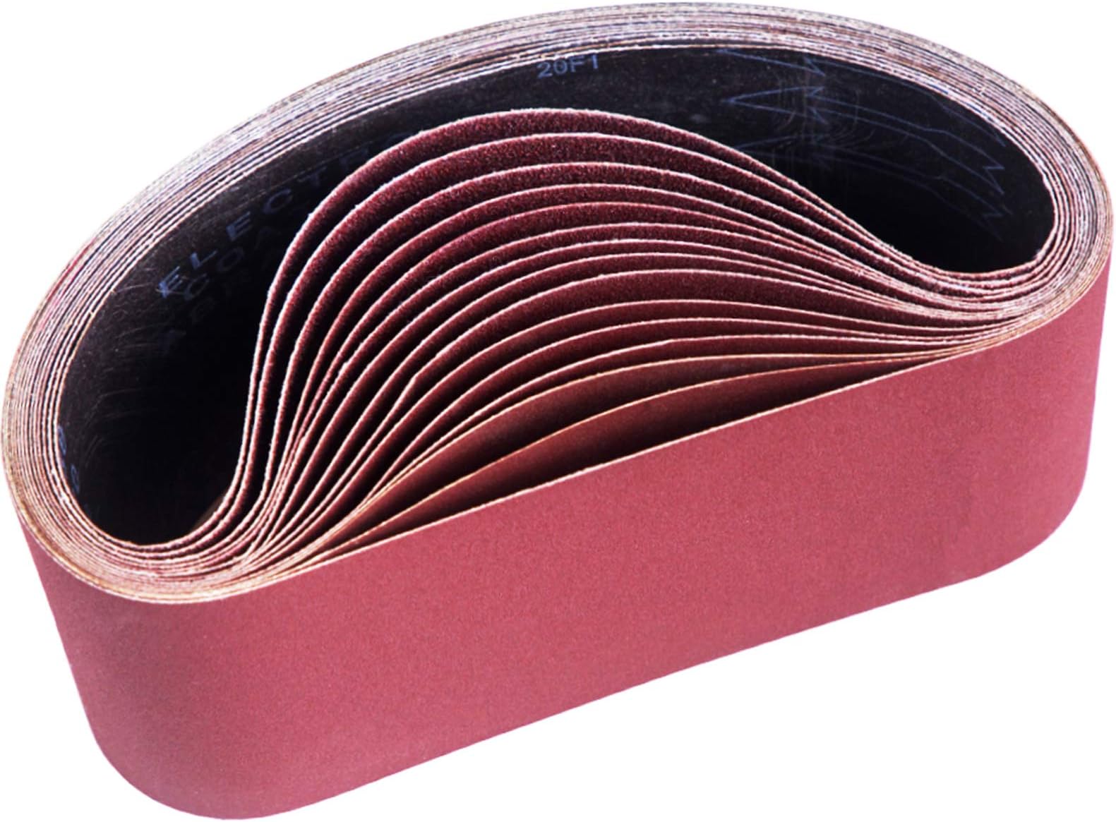STEBRUAM Sanding Belt 100 x 610 mm, Sander Belts Set（3 Each of 80/120/150/240/400 Grains）for Belt Sander,for Grinding,Sharpening and Derusting (15 Pieces)