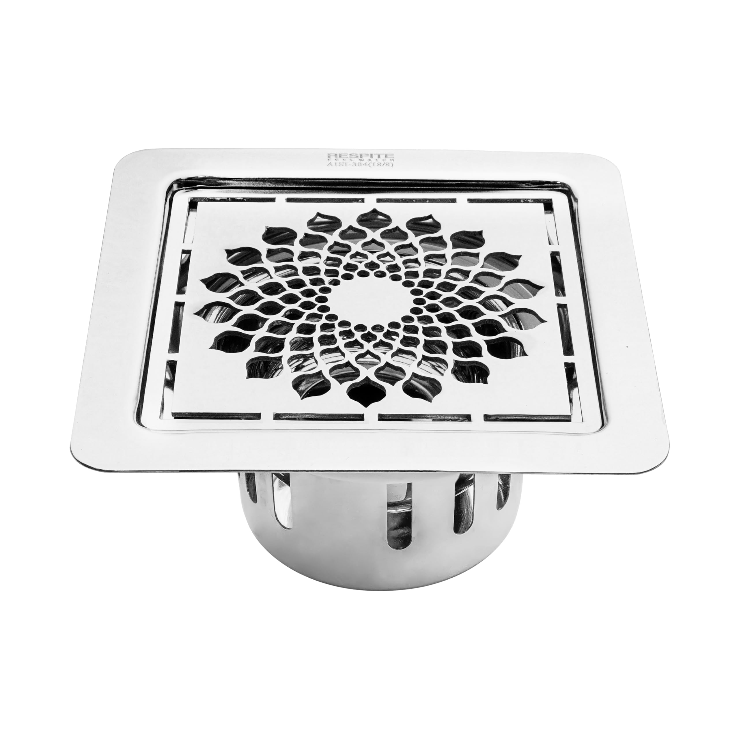 RESPITE Floor Drain 304-Grade Stainless Steel Square Drain Cover with Anti Cockroach Trap | Jali - 5x5 Inch Square Lock with Trap - (Lotus) (B0D1V19H8N) Amazon Price History, Amazon Price Tracker