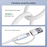 Basesailor for iPhone 17 16 Pro Max Charging Cable,4 in 1 USB C Cable 6.6ft,60W Multi Universal Charger Cord with USB A/Lightning Adapter for Apple 17e 15 14 13,AirPod Pro,iPad Air Mini 7 6,Pixel,S26