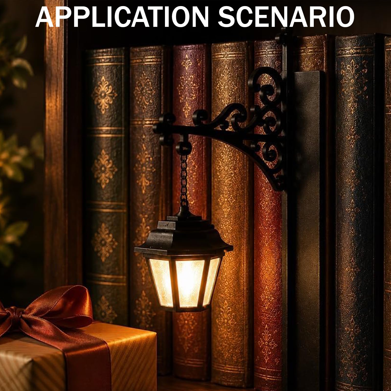 Bücherregal Lampe Vintage Library Lantern, Bookshelf Lamp im Retro Laternen, Dekorative Bücherregallampe für Bücherregal Beleuchtung, Leseecke, Home Office, Geschenk für Buchliebhaber，3 Stück