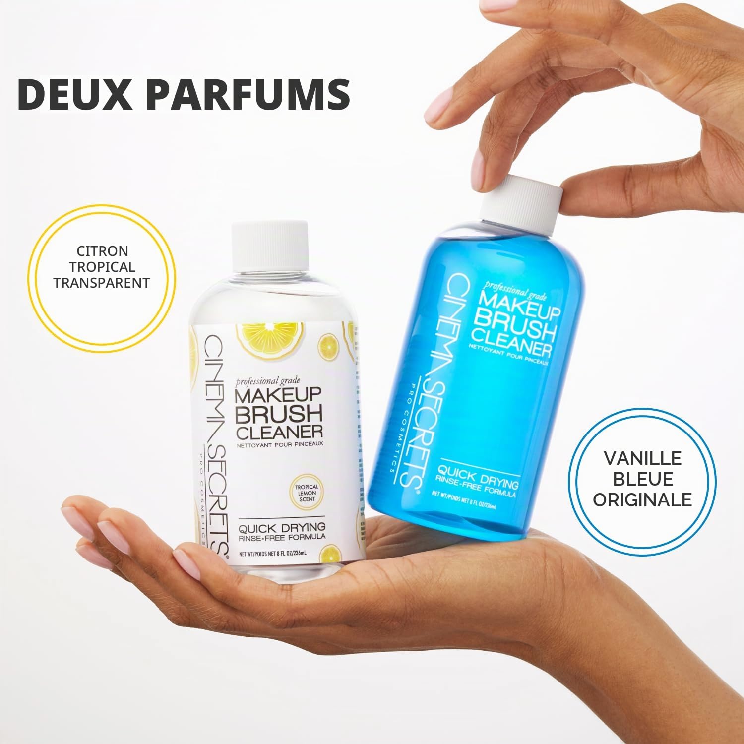 Cinema Secrets Original Blue Vanilla Solution nettoyante pour pinceaux de maquillage – Nettoyant professionnel pour pinceaux de maquillage – Séchage rapide, formule sans rinçage – Élimine le