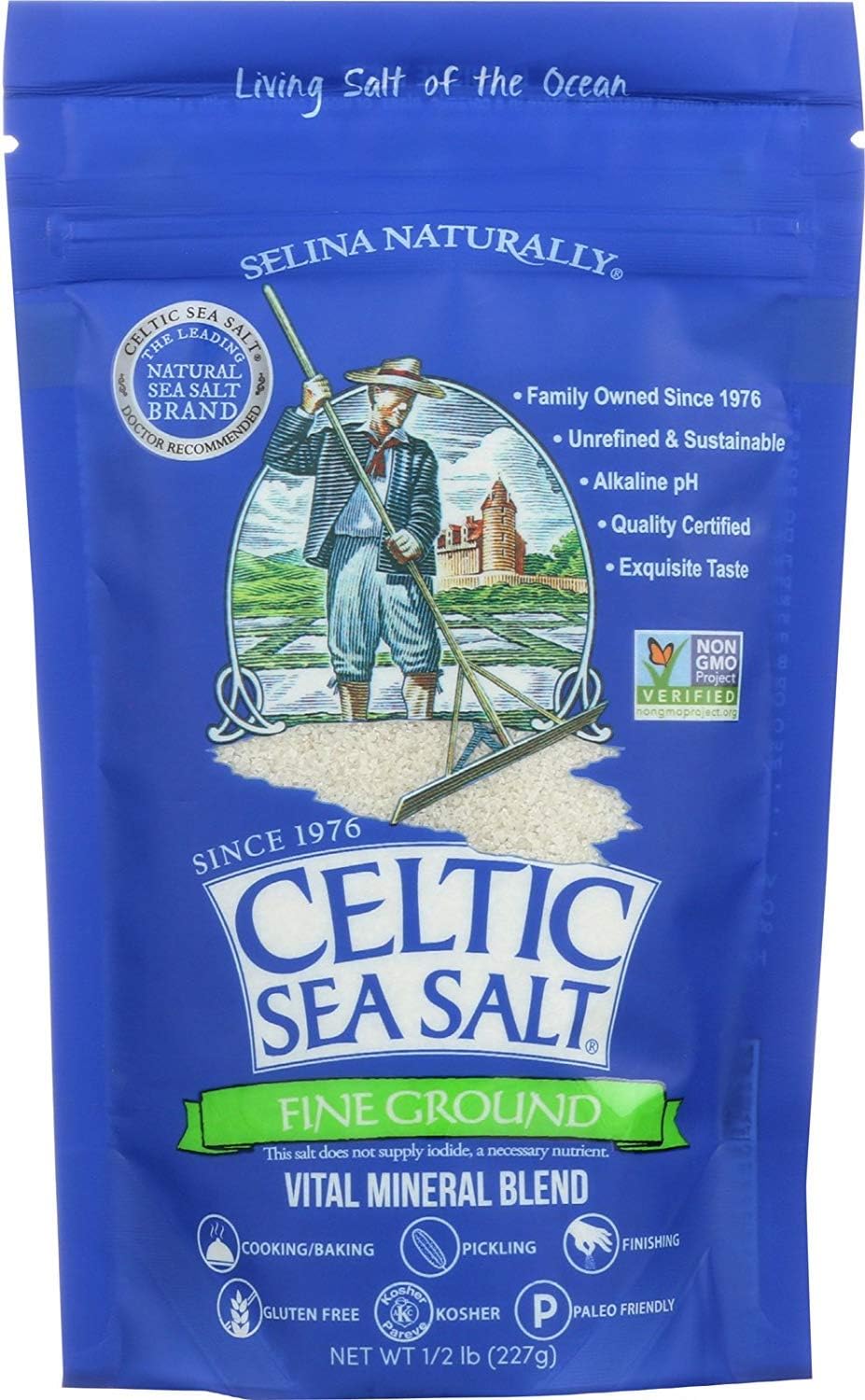 Celtic Sea Salt Fine Ground 1/2lb (227g)