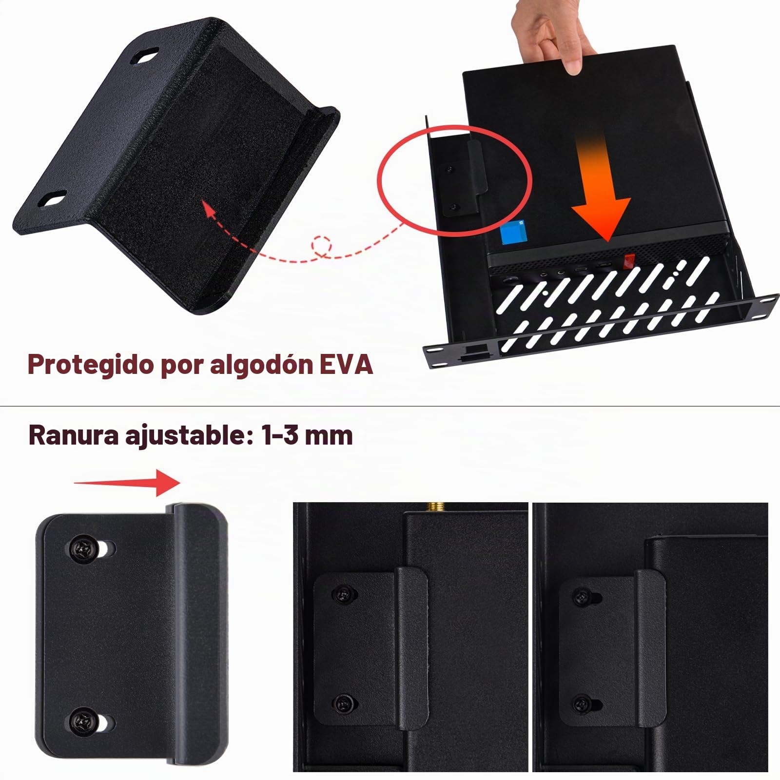 GeeekPi Estante de montaje en rack para mini PC de 25.4 cm 1U con puerto RJ45 CAT6 y puerto HDMI para DeskPi RackMate T1/T0