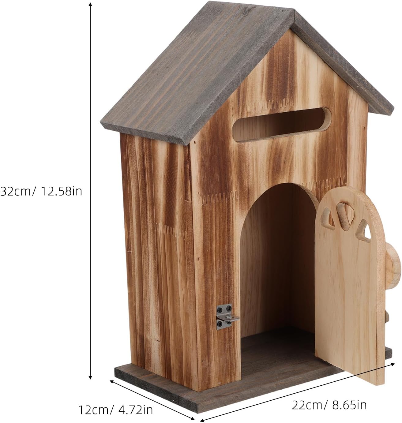 Locking Wall-Mount Mailbox: Wood House Shaped Vintage Metal Mailbox - Farmhouse Drop Box with Lock for Suggestion Box for Home Office Outdoor Door