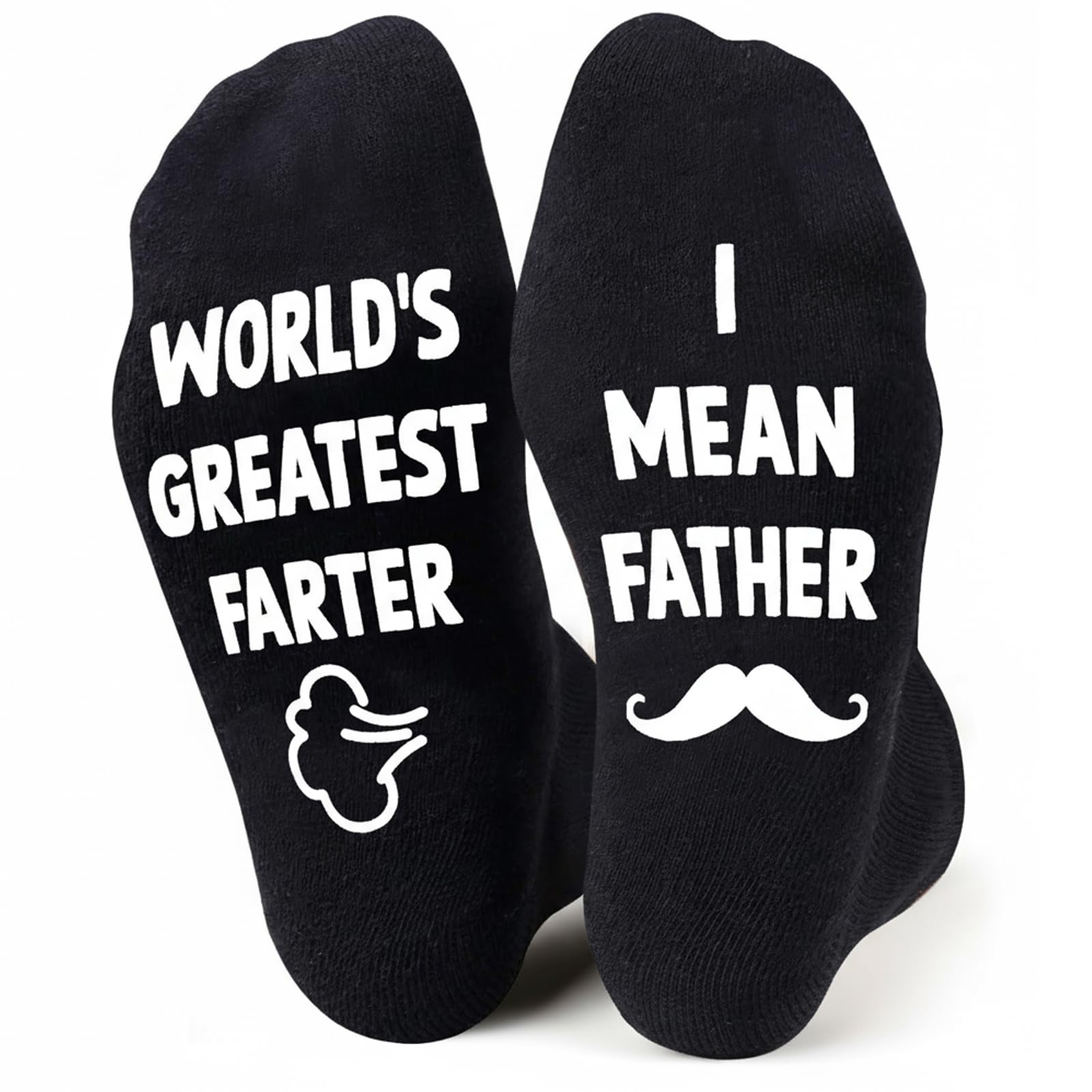 Yunvisty Fathers Day Socks Gifts From Son Daughter, Dad Birthday Gift Fishing Gifts for Men Funny Sock Mens “World’S Greatest Farter, I Mean Father” Ideal Gift for Father’S Day, Birthday or Christmas