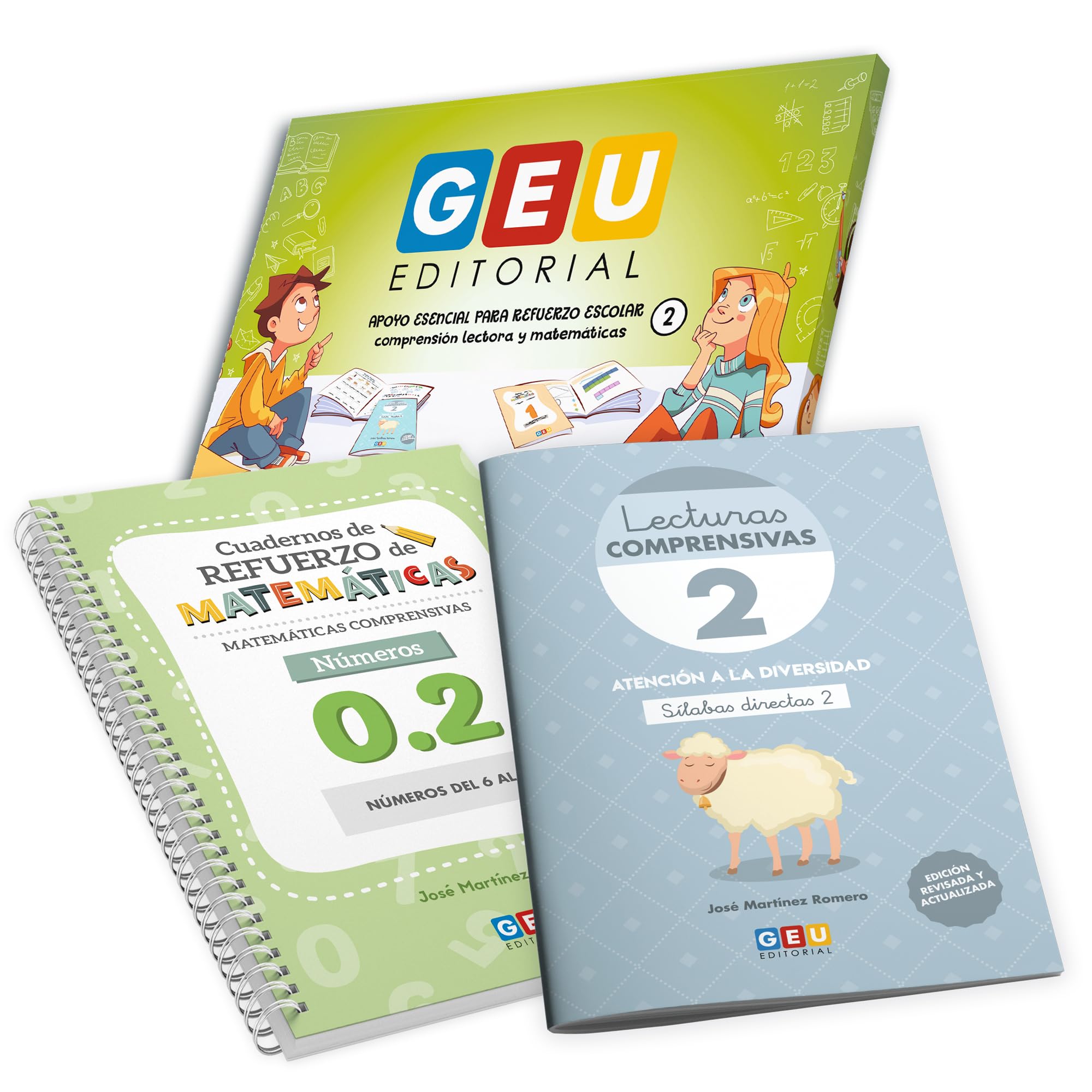 Pack de Apoyo Esencial para Refuerzo Escolar - Educación Infantil - Lecturas Comprensivas 2 + Matemáticas Comprensivas Números 0.2 | Editorial GEU