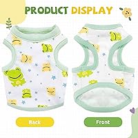 Vista 5 de Camisa para perros pequeños, linda camiseta de algodón suave sin mangas para perros pequeños, gatos, chaleco de verano para perritos, camiseta