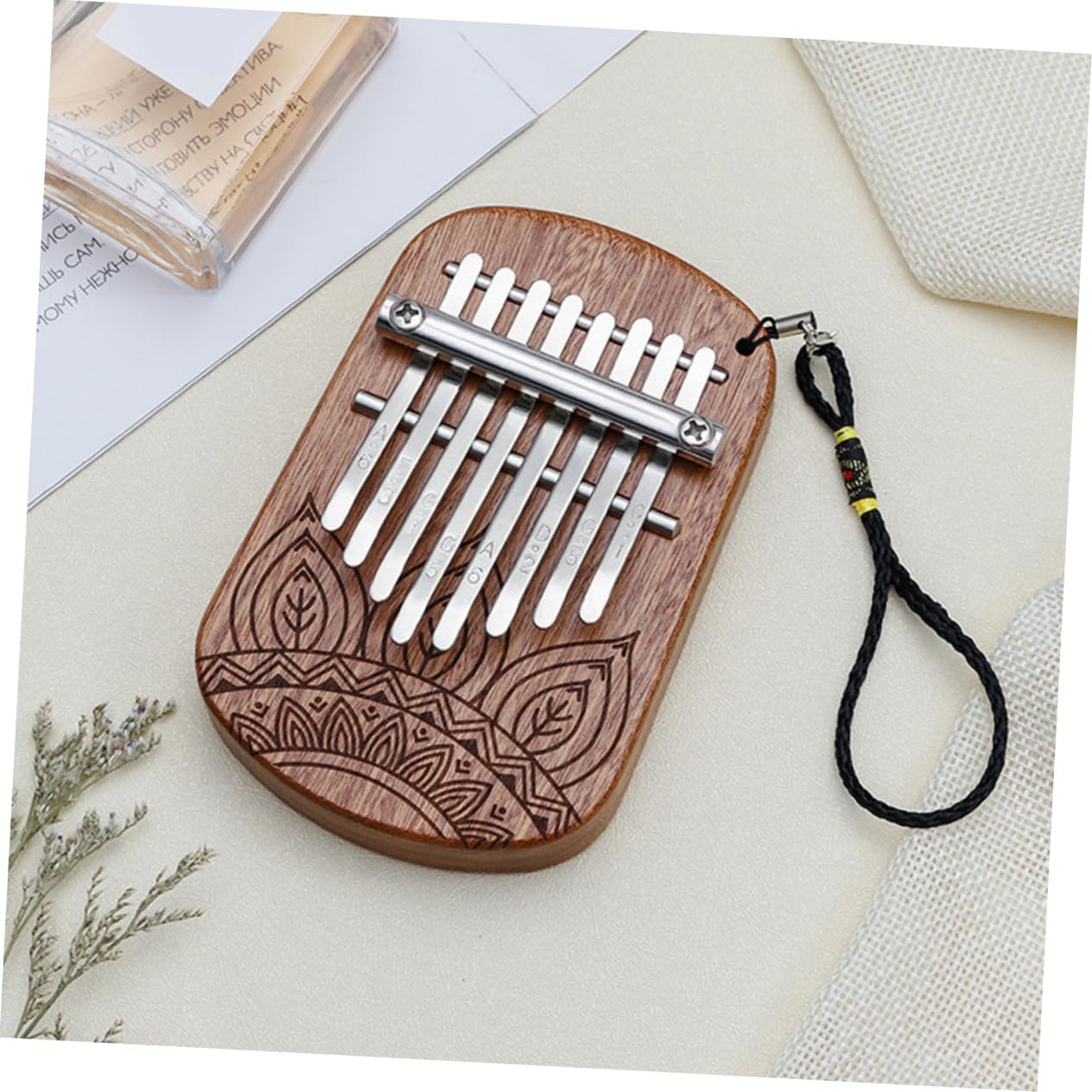 HANABASS Finger Piano Portable Key Wooden Thumb Piano for Music Lovers Easy to Play Lightweight Design for Beginners and Musical Present