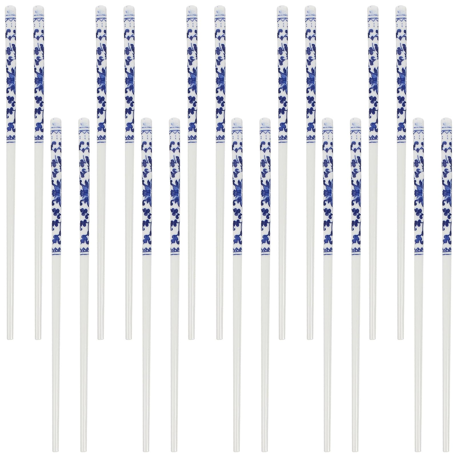 Toyvian Palillos 10 Pares Reutilizables y Resistentes a Astillas de Cerámica Azul y White Diseño Tradicional Chinos para Sushi y Cenas en Casa