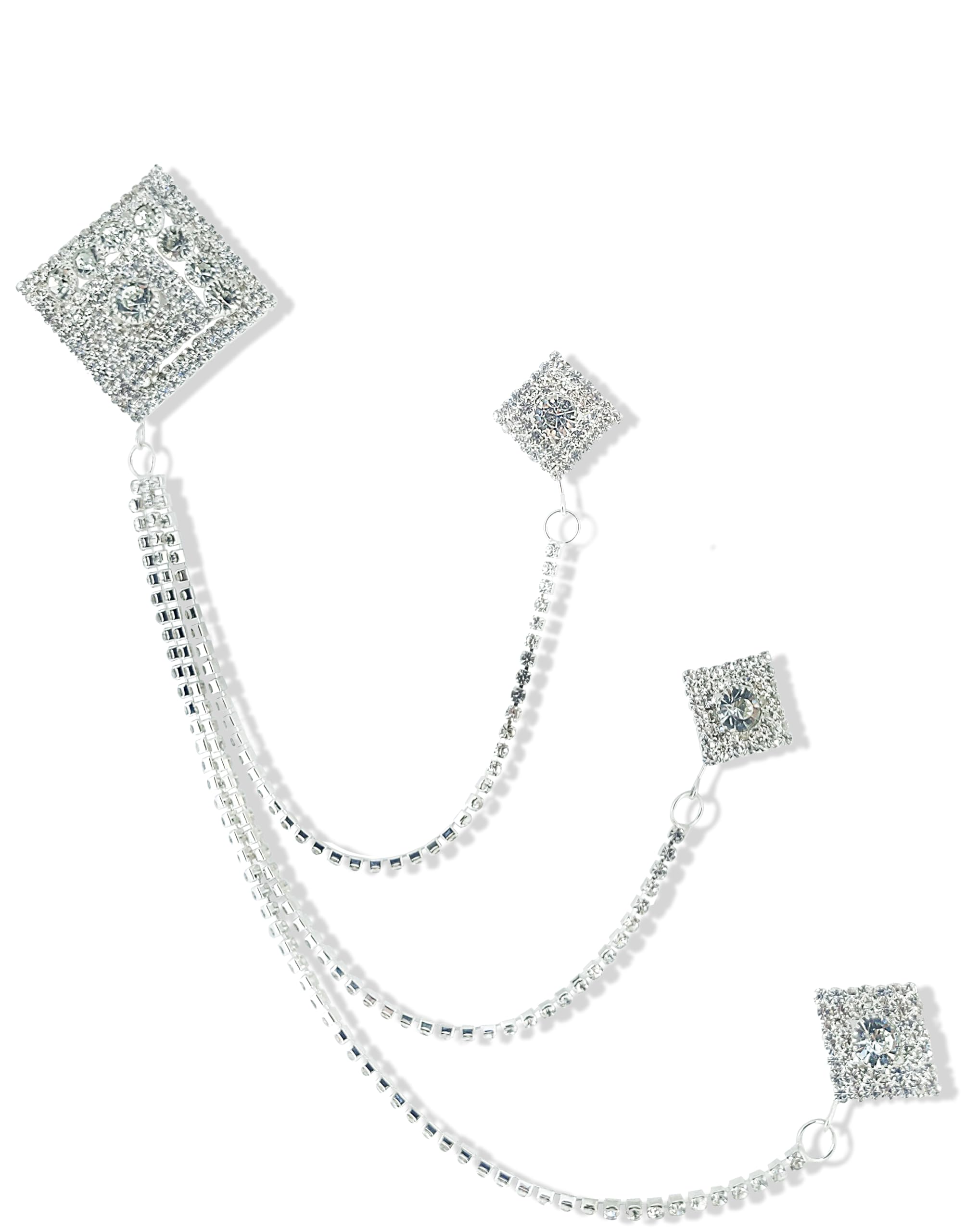 White Rhinestone Chain Brooch For Men and Women (B0CZKQKF9L) Amazon Price History, Amazon Price Tracker