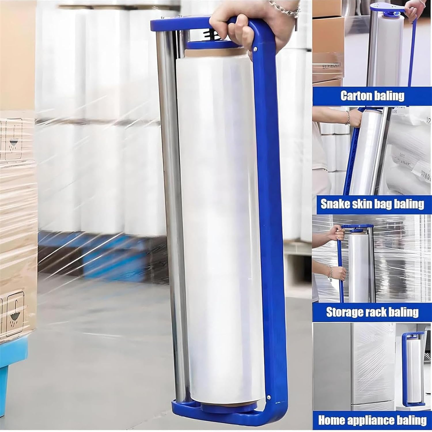 Machine d'emballage sous Film Étirable De 50 Cm, Distributeur De Film Étirable, Diamètre Intérieur du Tube : 76 mm, Lisse Et Anti-adhérent, avec Séparateur Intégré, pour L'emballage Express