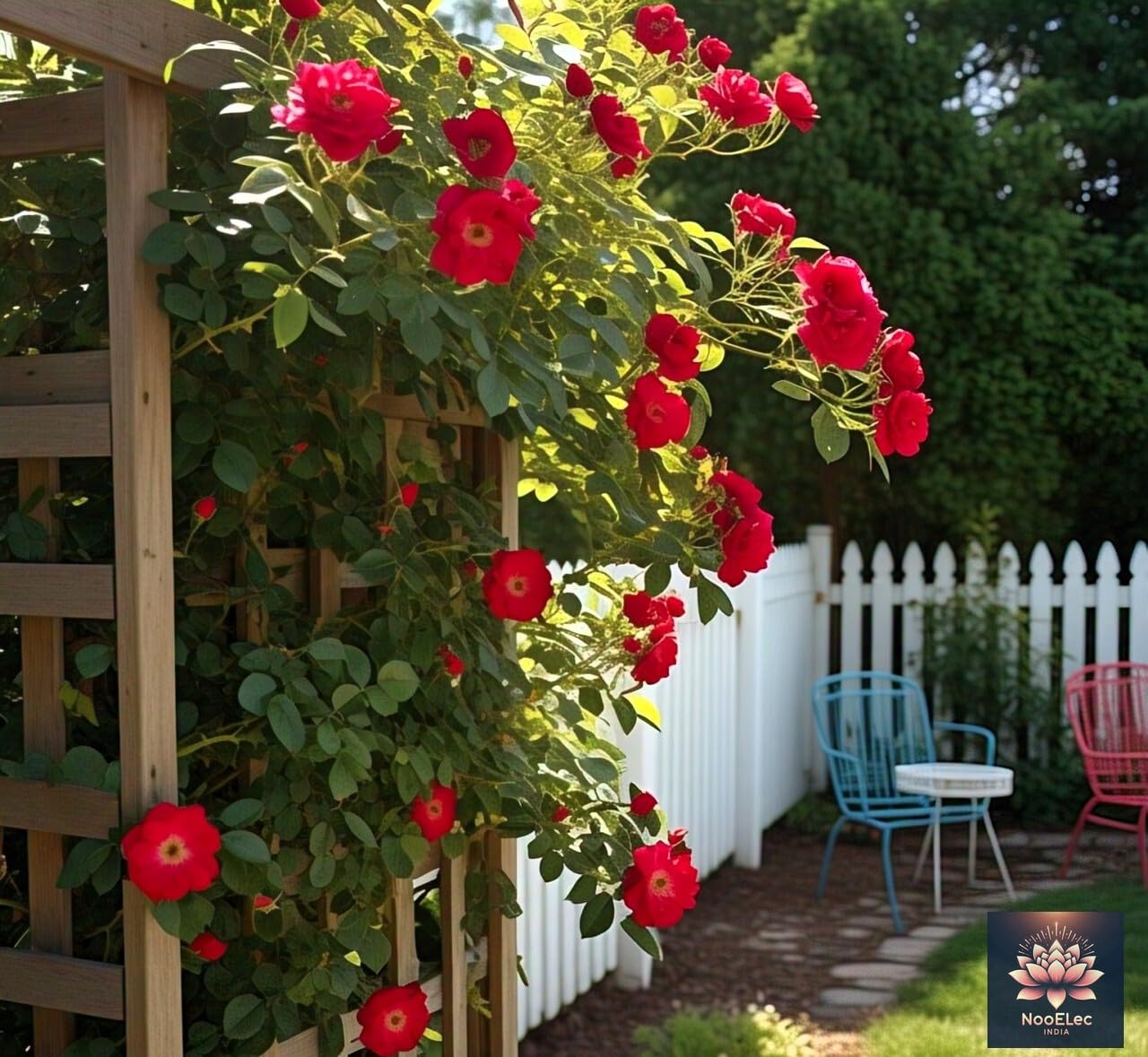 NooElec Seeds India Climbing Rose Flower Seeds, 60 Seeds Pack - Hybrid, Year-Round Blooms, Minimal Care (RED) - Image 6 thumbnail
