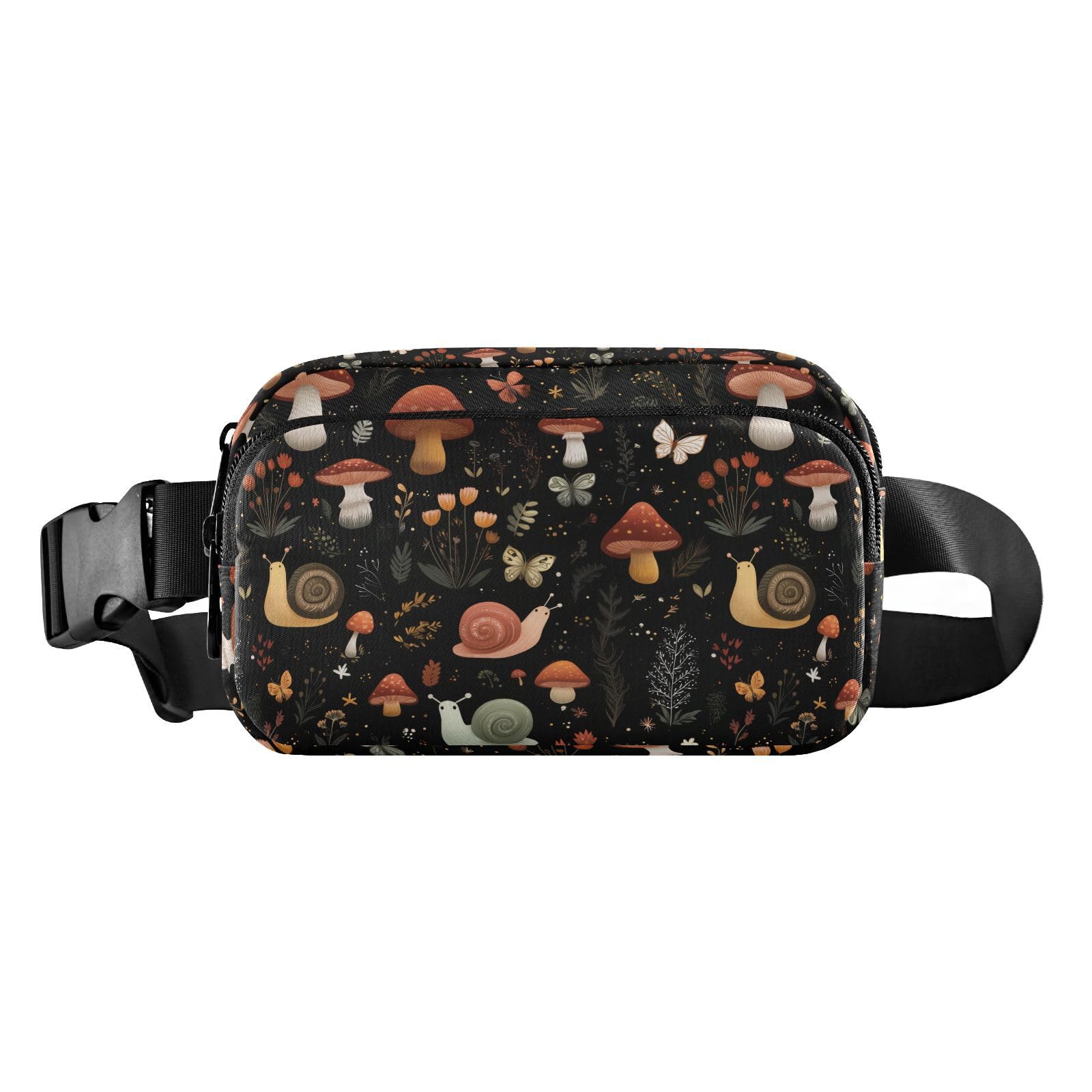 JHKKU Hiking Fanny Pack Mushroom Flower Waist Pack Fashion Casual Hip Bum Bag with Adjustable Strap for Women & Men Hands Free Crossbody Bags for