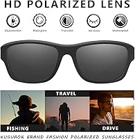 Vista 2 de KUGUAOK Gafas de sol deportivas polarizadas para hombres, para conducir, ciclismo, pesca, gafas de sol 100% con protección UV