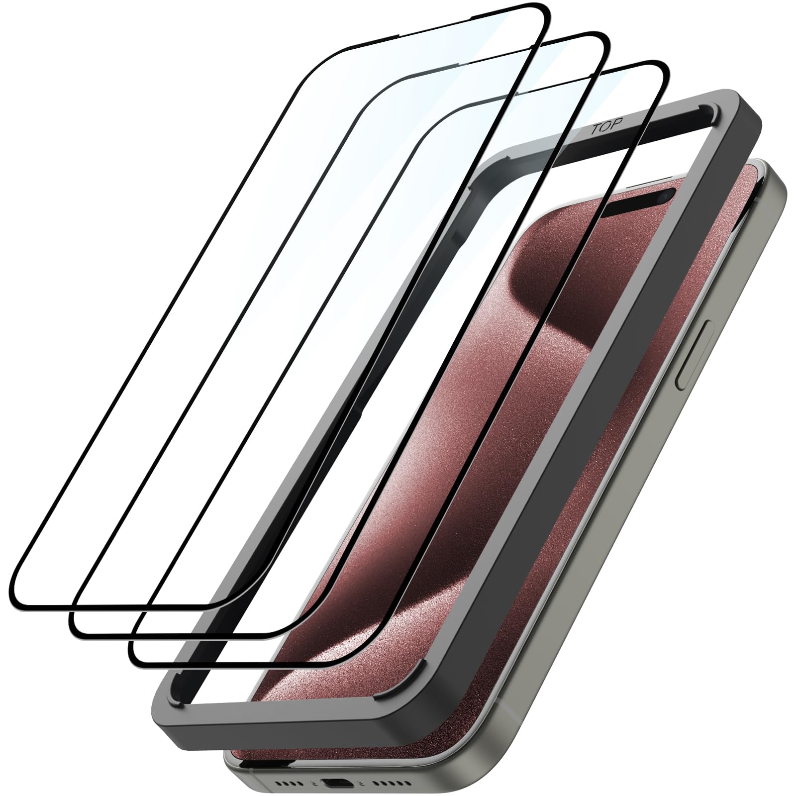 3 vetri temperati per iphone 15 PRO, Pellicola Protettiva