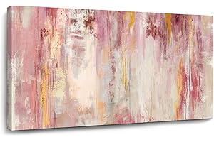 Kureful Abstract Wall Art- Pink and Gold Love Canvas Prints
