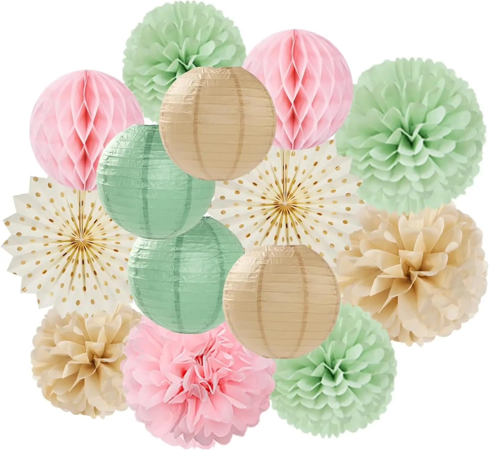 Paper Pompom Lantern Tissue Pom Poms Honeycomb