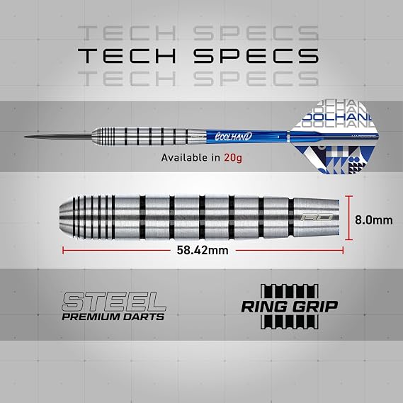 RED DRAGON Game On Professional Player Series Steel Tip Darts Set - Stainless Steel Darts with VRX Shafts & Flights - Available in Iceman, Coolhand & Snakebite Styles
