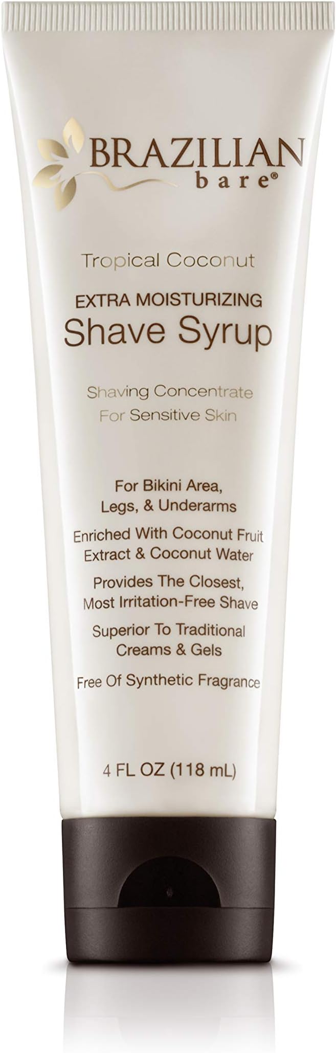 Brazilian Bare Tropical Coconut Extra Moisturizing Shave Syrup – Preferred Over Traditional Womens Shave Creams And Womens Shave Gels