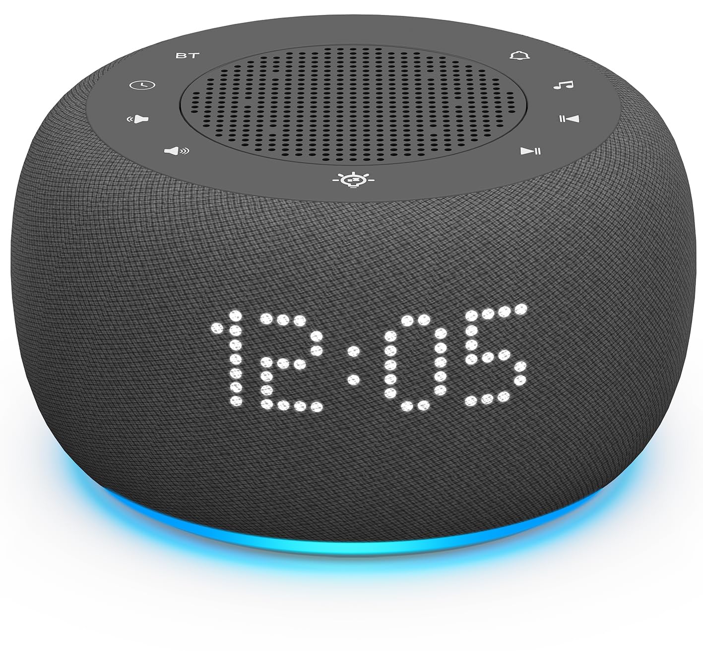 Buffbee Pro 2nd Gen – Upgraded to Rechargeable Battery | 3-in-1 Portable White Noise Sound Machine, Alarm Clock & Bluetooth Speaker for Sleep, Travel & Bedroom (Black)