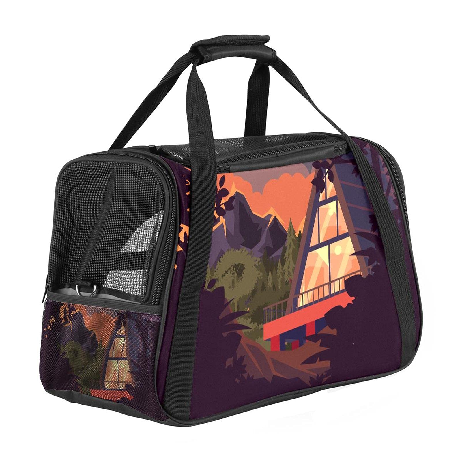 Sac de transport pour animaux domestiques petit chien et chat double fermeture éclair