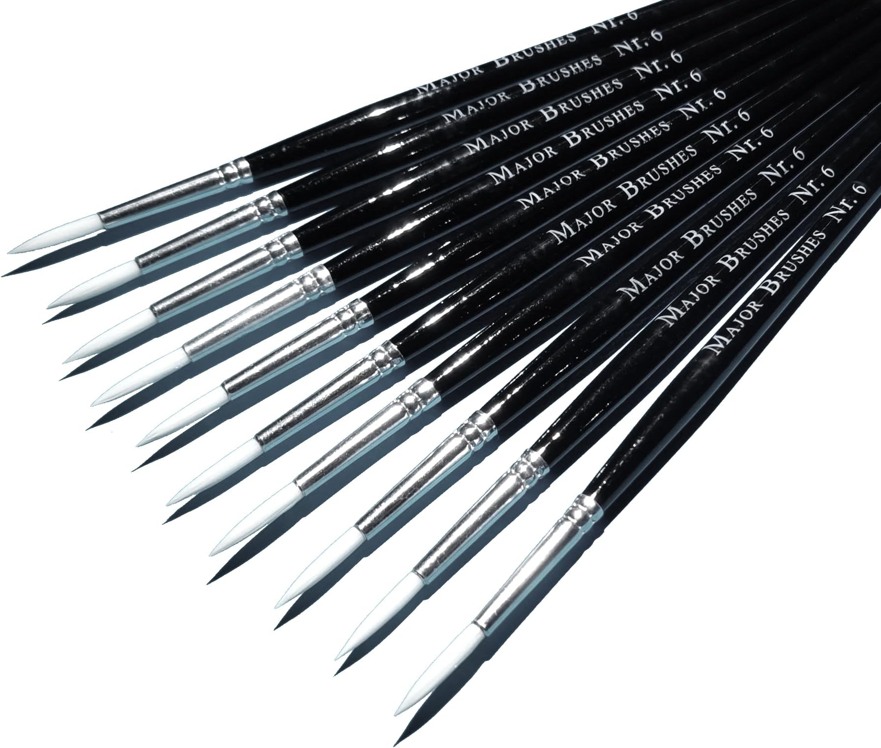 Major Brushes Sable Substitute Size 6 Paint Brushes - Pack of 10