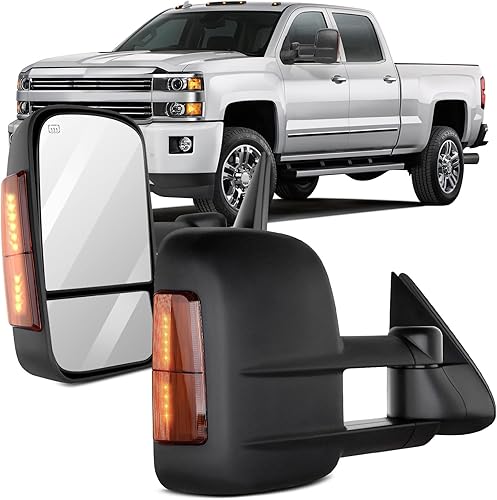 Vista 35 de OCPTY Espejos de remolque con calefacción, retrovisores laterales izquierdo y derecho compatibles con 2007-2013 para Chevy Avalanche 1500 Suburban