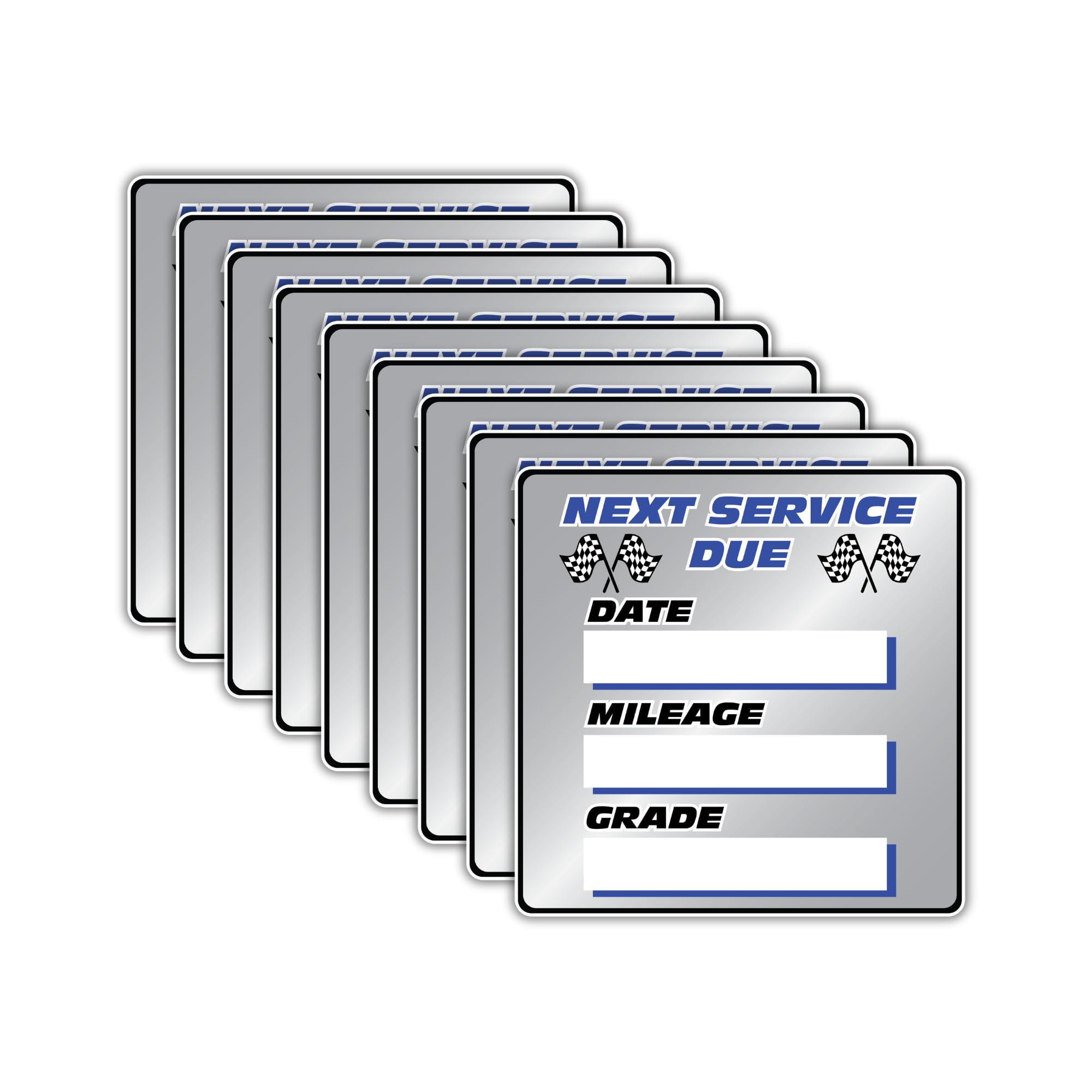 Photo 1 of (Pack of 9) Next Service Due Stickers, Oil Change Reminder Labels, 3x3 Inches, Waterproof Decal for Home, Windows, Waterbottle, Trucks, Cars, Laptop